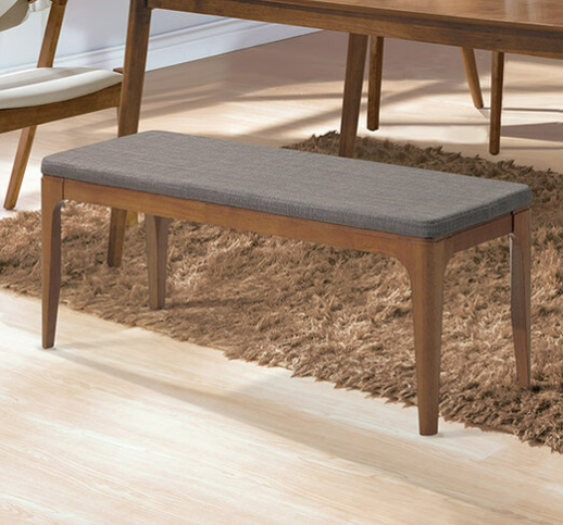 A524-07 萊德淺胡桃灰布長凳 胡桃