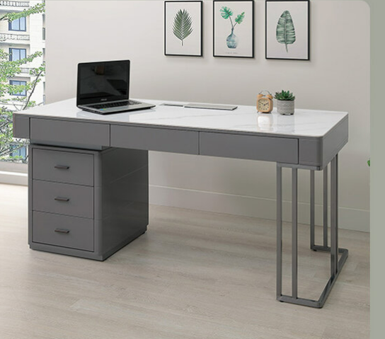 A545-01 米尼奧5.3尺岩板書桌 深灰 ⊙可左右自由擺放