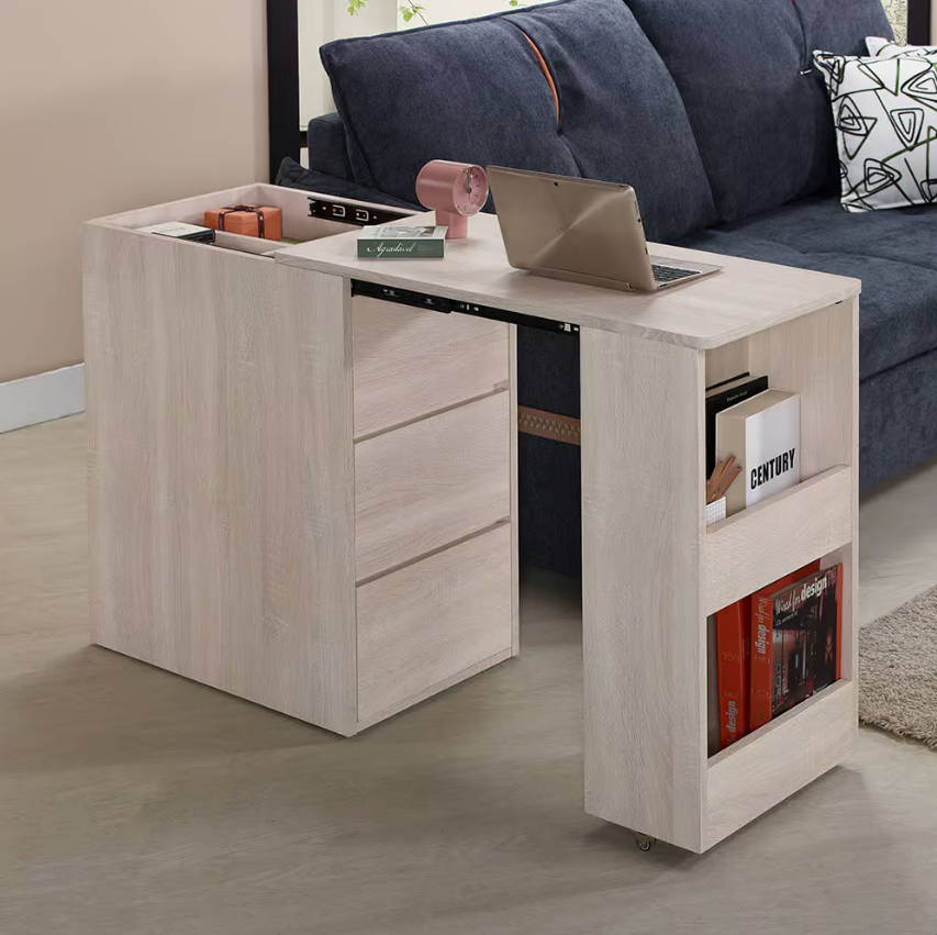 578-2 卡亞白梧桐色功能伸縮邊几 (第一層內為4宮格)