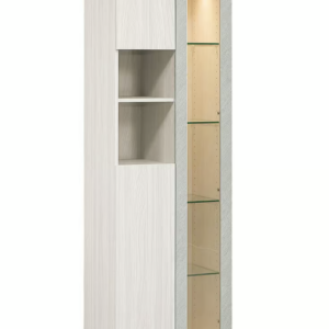 586-4 黛拉2*6.5尺展示櫃 右玻門(附4片8mm玻璃隔板.2片活動木隔板) (附按鍵式黃光投射燈具)(門片採用3mm強化玻璃)