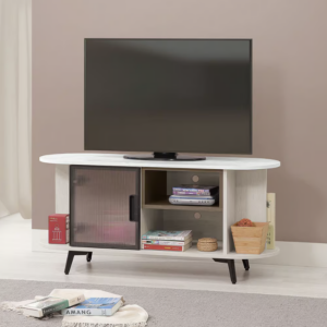 592-2 貝芮特4尺電視櫃(附2個電線孔.開門內無隔板) (仿大理石紋美耐皿桌面)