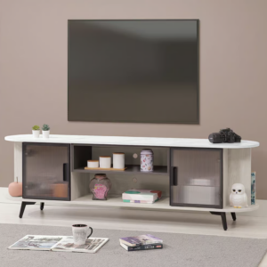 592-4 貝芮特6尺電視櫃 (附2個電線孔.開門內無隔板) (仿大理石紋美耐皿桌面)