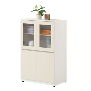 600-6 燕麥2.62尺大收納櫃 (附2片活動隔板) (上面開門為5mm長虹玻璃)