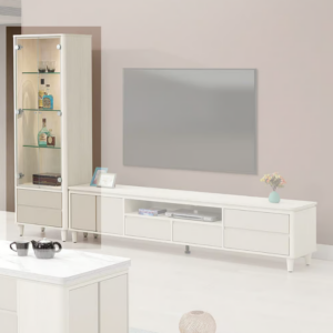 601-2 蕾佳娜2尺展示櫃 (門片5mm強化玻璃.附3片8mm玻璃隔板) (附線上開關可調整角度LED燈) (採斜邊手把設計.釘附式美背處理)