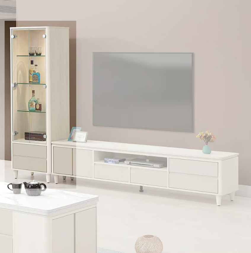 601-2 蕾佳娜2尺展示櫃 (門片5mm強化玻璃.附3片8mm玻璃隔板) (附線上開關可調整角度LED燈) (採斜邊手把設計.釘附式美背處理)