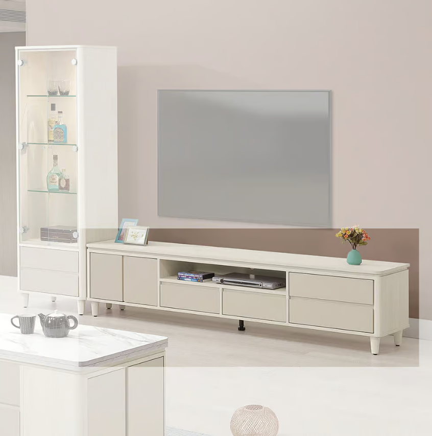 601-3 蕾佳娜7尺電視櫃 (開門內無隔板.附1個電線孔) (釘附式美背處理)