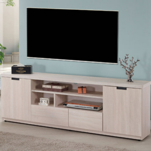 619-2 卡亞白梧桐色6尺電視櫃 附*1電視孔 左右開門內各附*1活動隔板