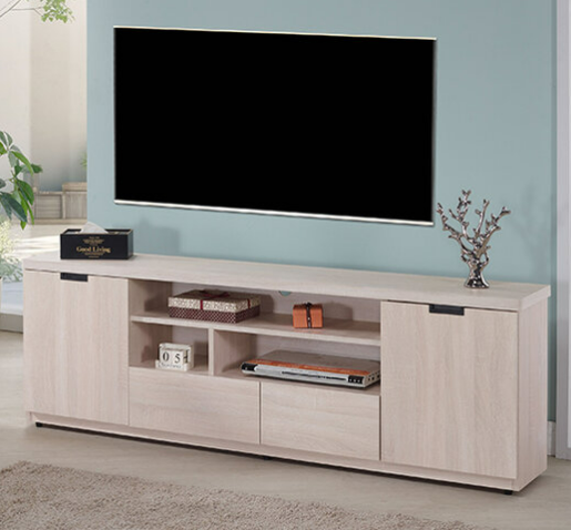 619-2 卡亞白梧桐色6尺電視櫃 附*1電視孔 左右開門內各附*1活動隔板