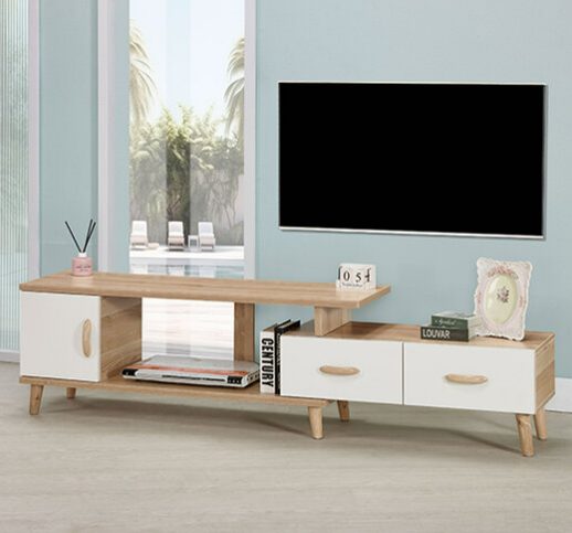 623-4 霍利克4尺伸縮電視櫃 (木門內無隔板)(10.5cm&13.5cm實木腳)