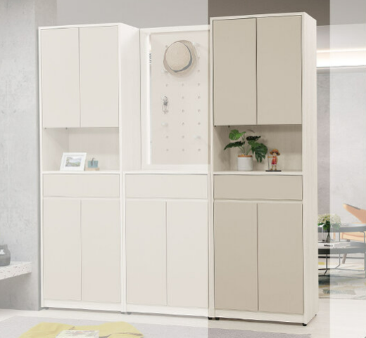 672-2 蕾佳娜2尺長門隔間櫃 (附5片活動隔板.斜邊手把設計)