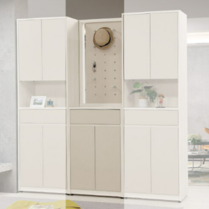 672-3 蕾佳娜2尺屏風隔間櫃 ⊙附3片活動隔板.洞洞板附6支木桿配件、 ⊙斜邊手把設計、 ⊙實木木栓加上洞洞板、