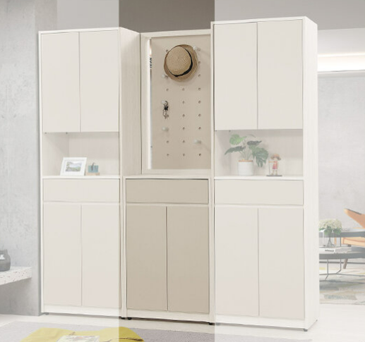 672-3 蕾佳娜2尺屏風隔間櫃 ⊙附3片活動隔板.洞洞板附6支木桿配件、 ⊙斜邊手把設計、 ⊙實木木栓加上洞洞板、