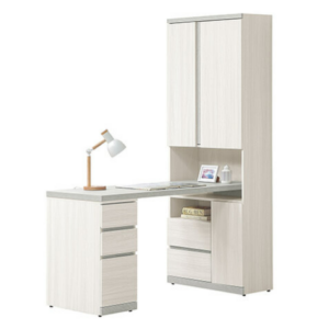 701-5 黛拉5尺組合書桌櫃 全組 ⊙書桌面尺寸：150×56cm、 ⊙附2大1小活動隔板、 ⊙不分左右方向、