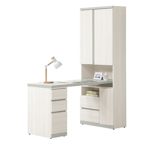 701-5 黛拉5尺組合書桌櫃 全組 ⊙書桌面尺寸：150×56cm、 ⊙附2大1小活動隔板、 ⊙不分左右方向、