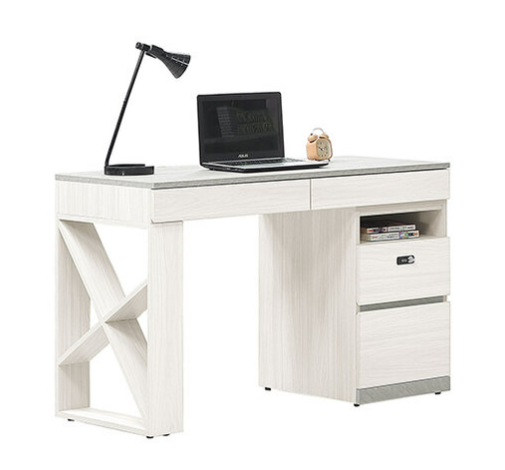 702-5 黛拉4尺四抽書桌 ⊙不分左右方向、 ⊙二抽櫃抽屜採用密碼鎖設計、