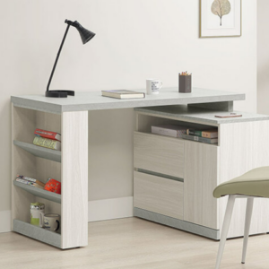 704-3 黛拉4尺組合書桌 全組 ⊙不分左右方向、 ⊙不含椅、 ⊙一門收納櫃門內附1片活動隔板、