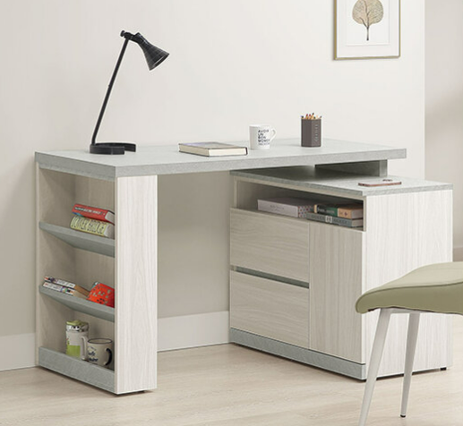 704-3 黛拉4尺組合書桌 全組 ⊙不分左右方向、 ⊙不含椅、 ⊙一門收納櫃門內附1片活動隔板、