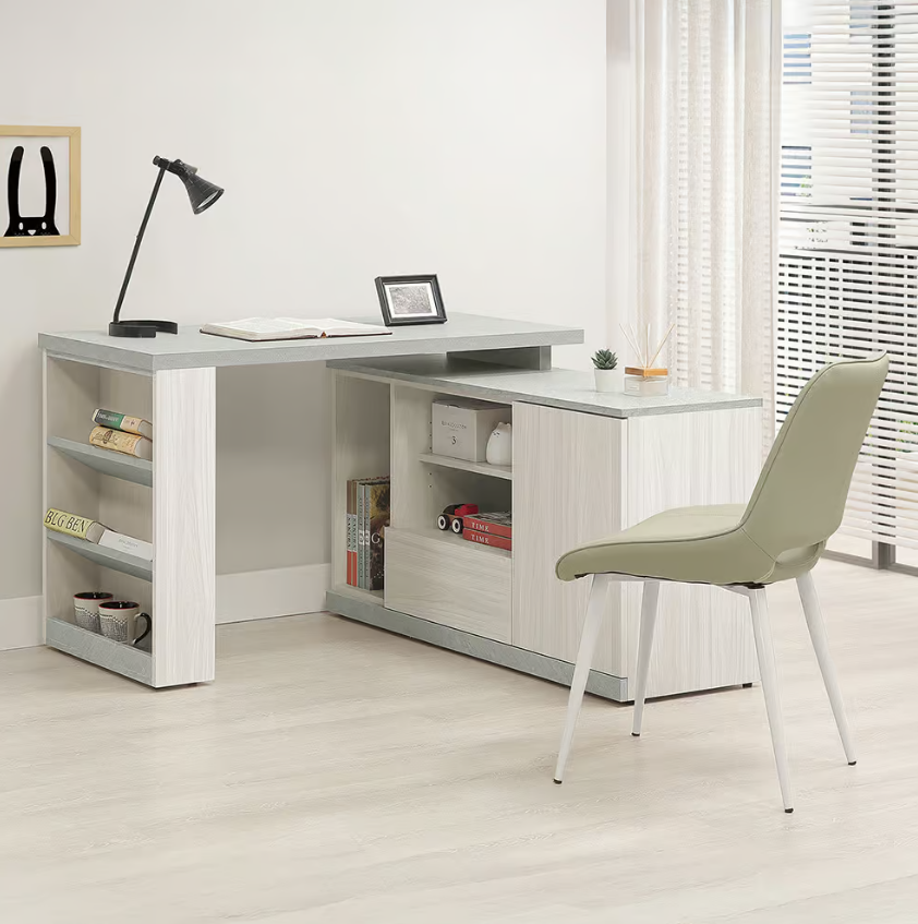 704-4 黛拉4尺組合書桌 全組 (不分左右方向)(不含椅) (一門收納櫃門內附1片活動隔板)