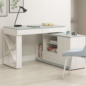 705-2 黛拉4尺組合書桌 全組 ⊙不分左右方向、 ⊙不含椅、 ⊙一門收納櫃門內附1片活動隔板、