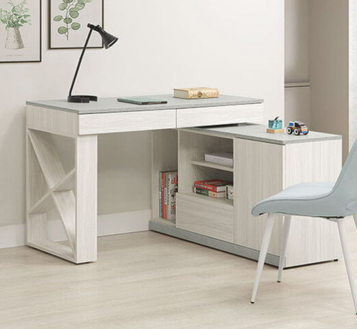 705-2 黛拉4尺組合書桌 全組 ⊙不分左右方向、 ⊙不含椅、 ⊙一門收納櫃門內附1片活動隔板、