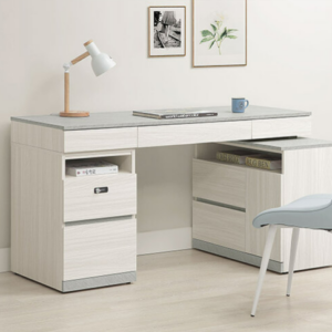 705-3 黛拉5尺組合書桌 全組 ⊙不分左右方向、 ⊙不含椅、 ⊙收納櫃門內附1片活動隔板、 ⊙二抽櫃抽屜採用密碼鎖設計、