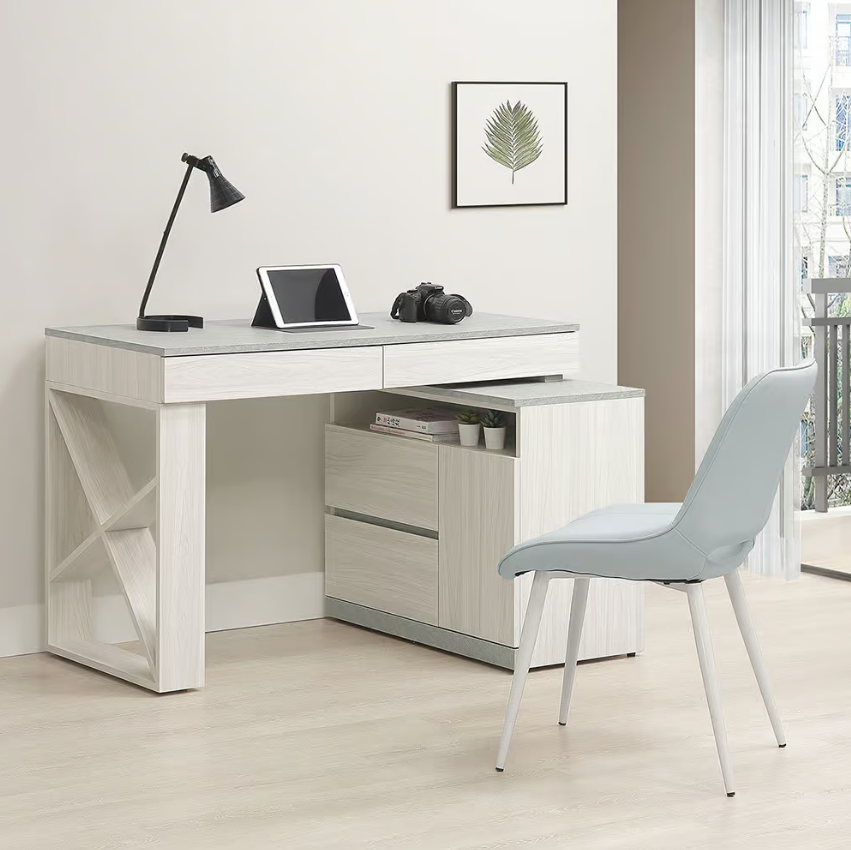 706-2 黛拉4尺組合書桌 全組 (不分左右方向)(不含椅) (收納櫃門內附1片活動隔板)