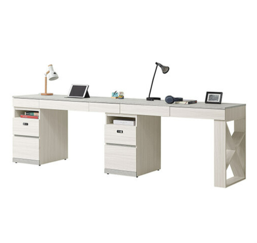 707-3 黛拉8.9尺九抽組合書桌 全組 ⊙不分左右方向、 ⊙二抽櫃抽屜採用密碼鎖設計、