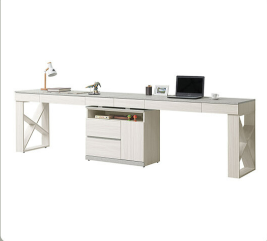 708-3 黛拉9.9尺八抽組合書桌 全組 ⊙收納櫃門內附1片活動隔板、