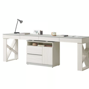 708-4 黛拉8尺六抽組合書桌 全組 (收納櫃門內附1片活動隔板)