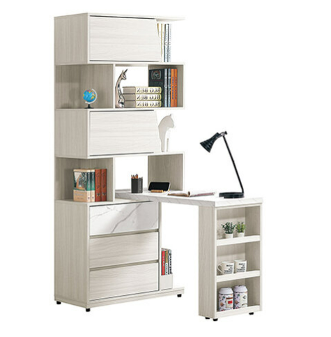 710-3 蘿拉4尺組合書桌櫃 抽左 全組 ⊙書桌面尺寸：120×40cm、 ⊙雜誌架不分方向、