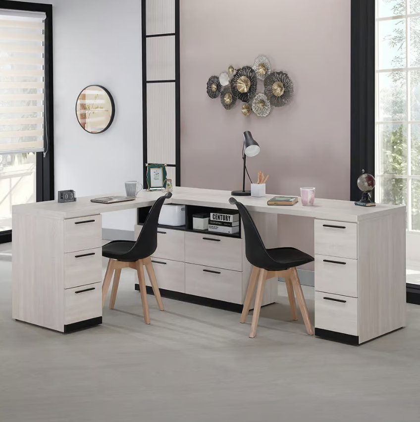 716-2 伊凡卡6.8尺多功能組合書桌 全組 (L型適合2人使用)(不含椅)