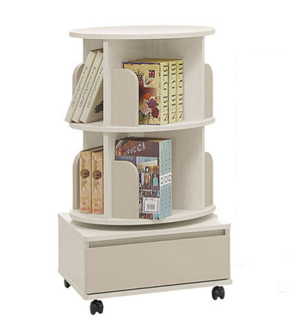 734-5 蕾佳娜1.65*3.15尺旋轉書櫃 小 ⊙360度旋轉.四面收納設計、 ⊙底座抽屜與小圓角收邊設計.附4顆可固輪、