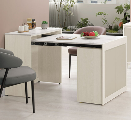 829-3 蕾佳娜2.6尺六節式功能桌櫃 ⊙仿大理石紋美耐皿桌面、 ⊙附1片活動隔板.不含椅