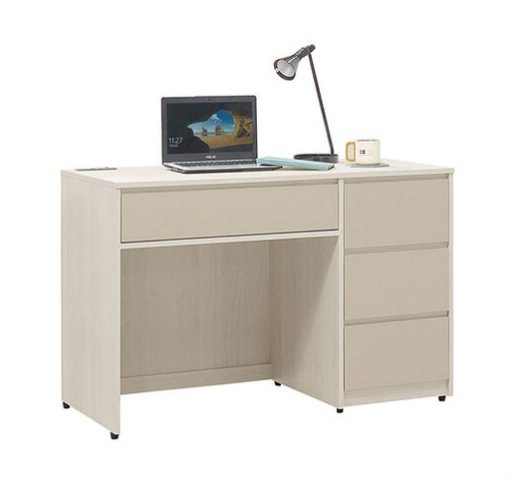 734-6 蕾佳娜4尺書桌 ⊙斜邊手把設計.USB自動斷電插座、