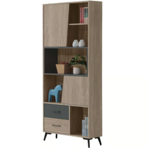 742-4 艾倫2.65尺二門二抽書櫃 腳高21.5公分  ⊙附2片活動隔板、