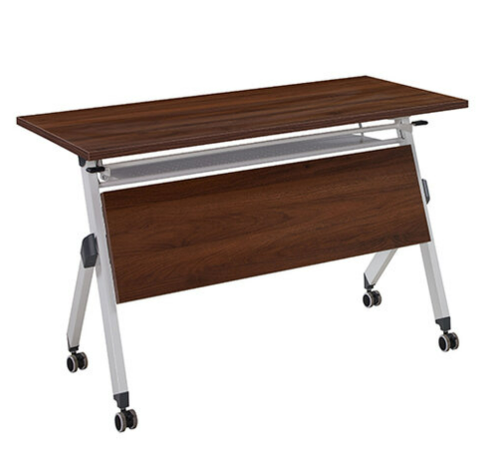 768-4 柏悅4尺胡桃色摺疊會議桌 ⊙附4顆煞車輪