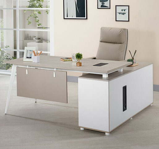 769-2 莎維納5.3尺辦公桌 全組 右向 ⊙桌面附1個出線孔、 ⊙長櫃附有出線孔.開門內無隔板、 ⊙長櫃1個抽屜附密碼鎖、