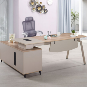 770-2 布朗特6尺辦公桌 全組 左向 ⊙桌面附1個置物盒、 ⊙長櫃附有出線孔.開門內無隔板、