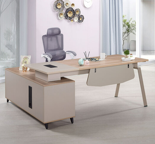 770-2 布朗特6尺辦公桌 全組 左向 ⊙桌面附1個置物盒、 ⊙長櫃附有出線孔.開門內無隔板、