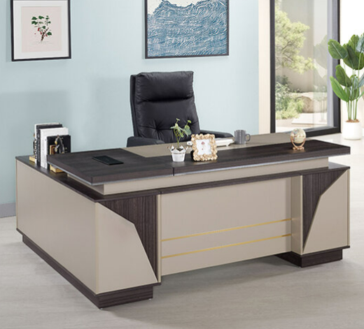 771-2 威爾汀6尺辦公桌 全組 左向 ⊙桌面附插座、 ⊙長櫃及短櫃各1個抽屜附密碼鎖、 ⊙長櫃附有出線孔.開門內無隔板