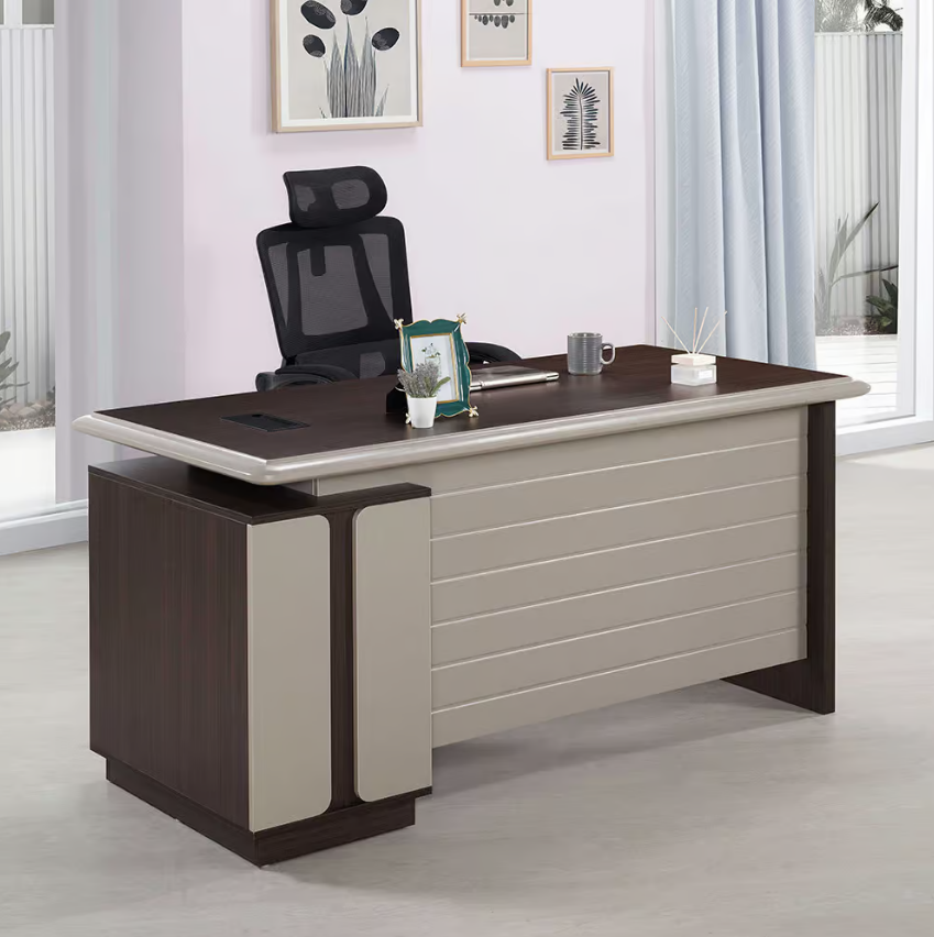 773-5 菲斯曼5.3尺辦公桌 (桌面附1個出線孔) (附有出線孔.開門內無隔板) (抽屜附有密碼鎖)