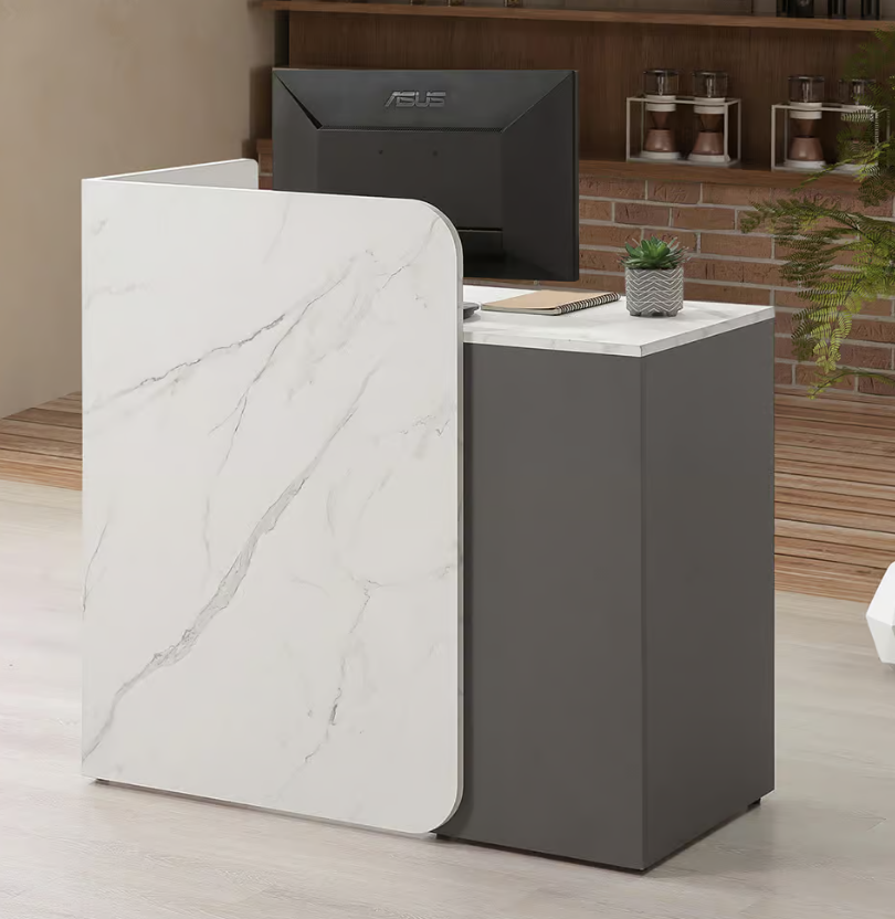 810-3 優佳3.3尺多功能桌 (附1片活動隔板)(抽屜採用密碼鎖設計) (不可訂製) (仿大理石紋美耐皿桌面)