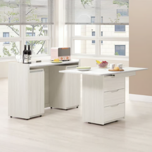 823-2 蓁妮4尺活動餐桌櫃 (附1個2孔2插座.2片活動隔板) (仿大理石紋美耐皿桌面)