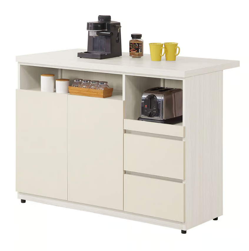 831-5 燕麥4尺木面中島櫃 (開門內附1片活動隔板) (附1個電線孔)