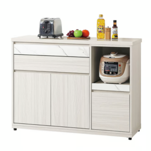 815-3 蘿拉4尺象牙白石面餐櫃下座 (附1片活動隔板)(不可訂製)