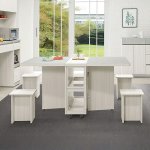 881-2 黛拉多功能折合桌 (附4張輔助椅)(椅子尺寸：寬30x深25x高39cm) (不可訂製)