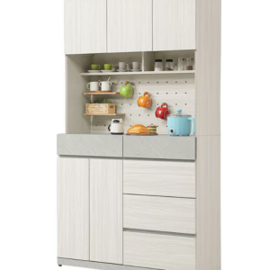 821-2 黛拉4尺餐櫃 上+下 (附3大1小活動隔板) (附洞洞板2片隔板.3支木棒配件)