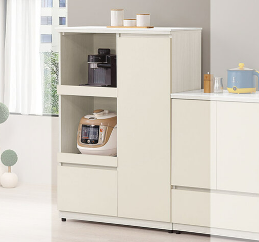 831-6 燕麥2.67尺木面托盤收納櫃 ⊙開門內附2片活動隔板、 ⊙附2個電線孔、