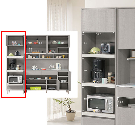 864-2 泰拉2.1*3.7尺低收納櫃⊙附雙孔三插座×1.活動隔板×1