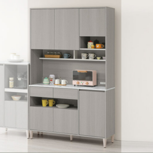 864-3 泰拉4尺餐櫃 上+下 ⊙附2大2小活動隔板、 ⊙上座附雙孔三插座×1、